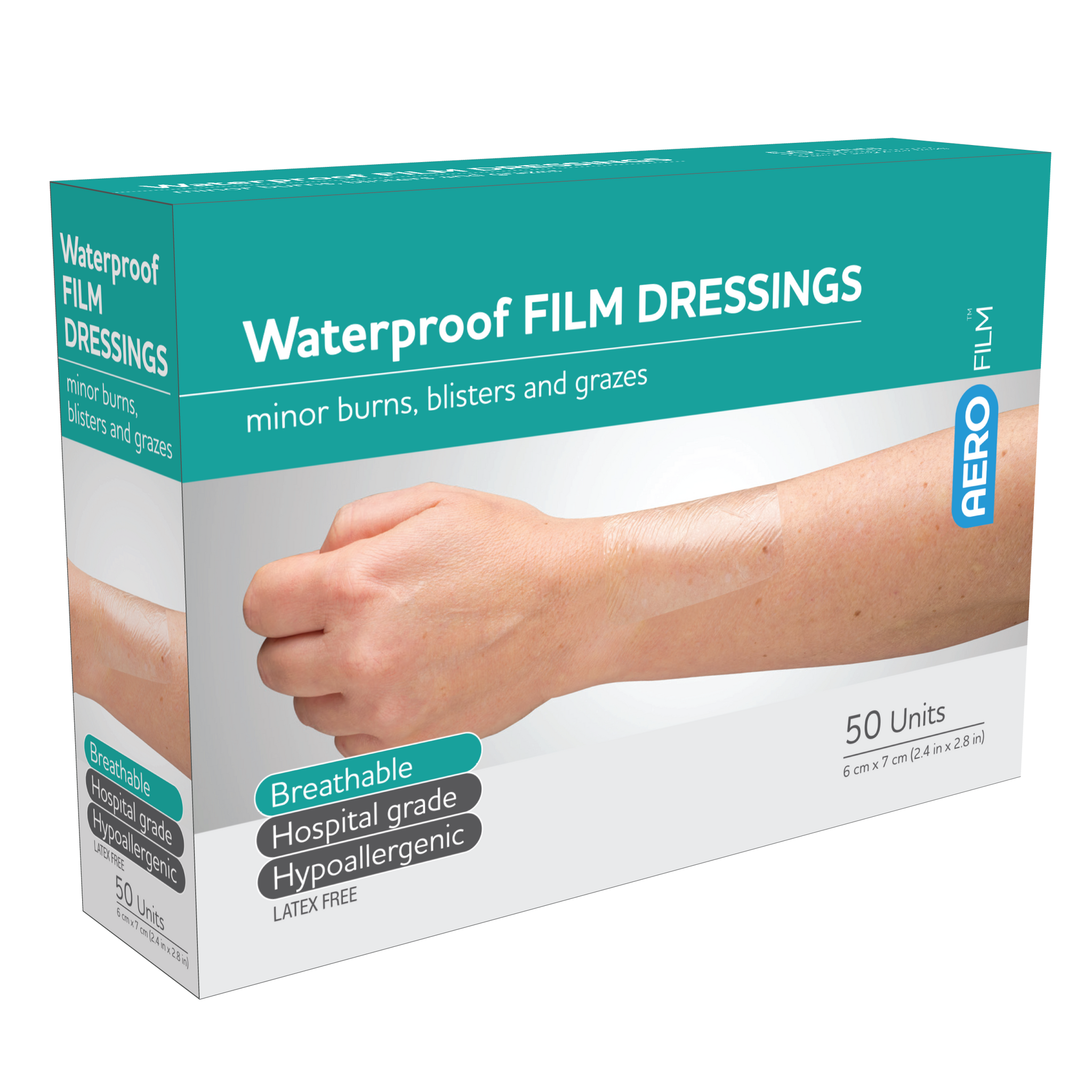 AEROFILM Waterproof Film Dressing 6 x 7cm Box/50