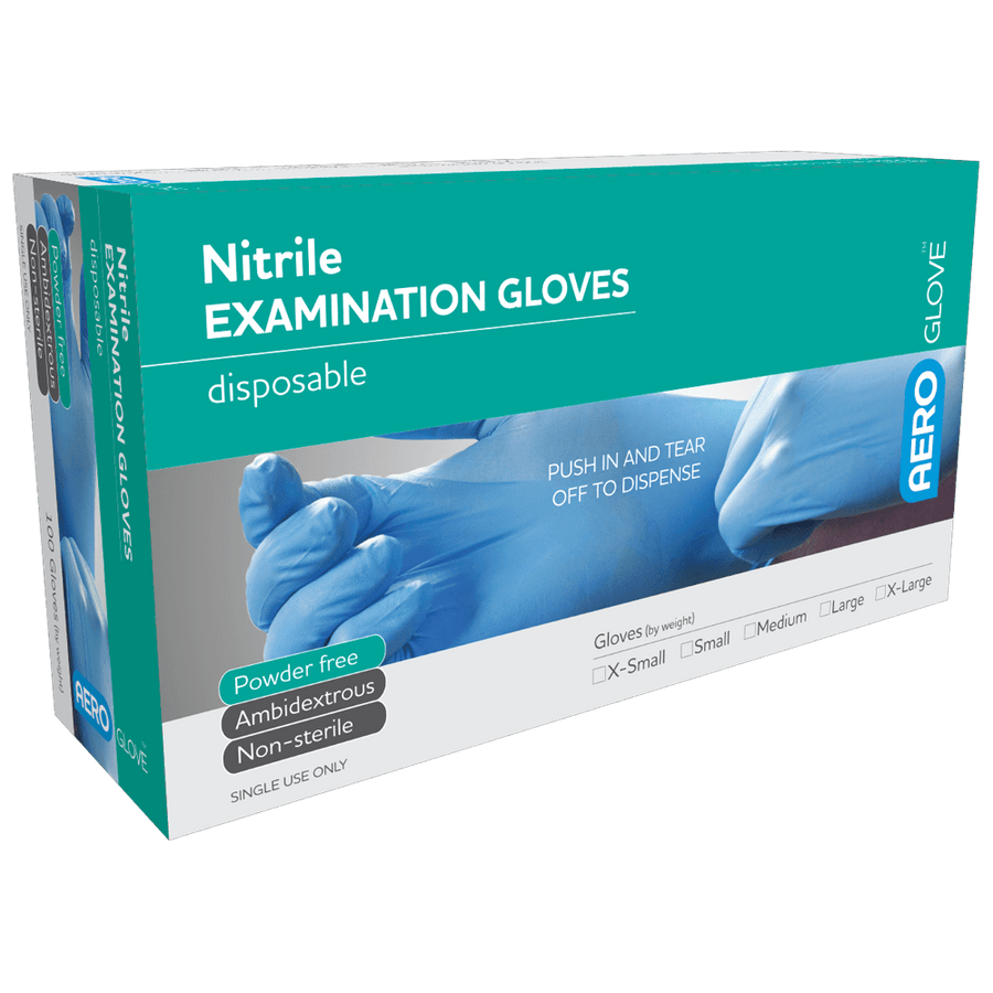 AEROGLOVE X-Large Nitrile Powder-Free Gloves Box/100
