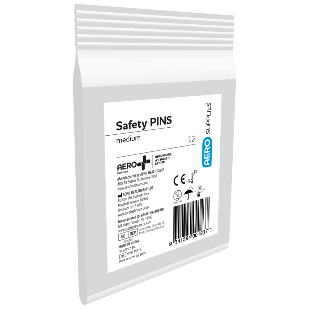 AEROSUPPLIES Medium Safety Pins Bag/12