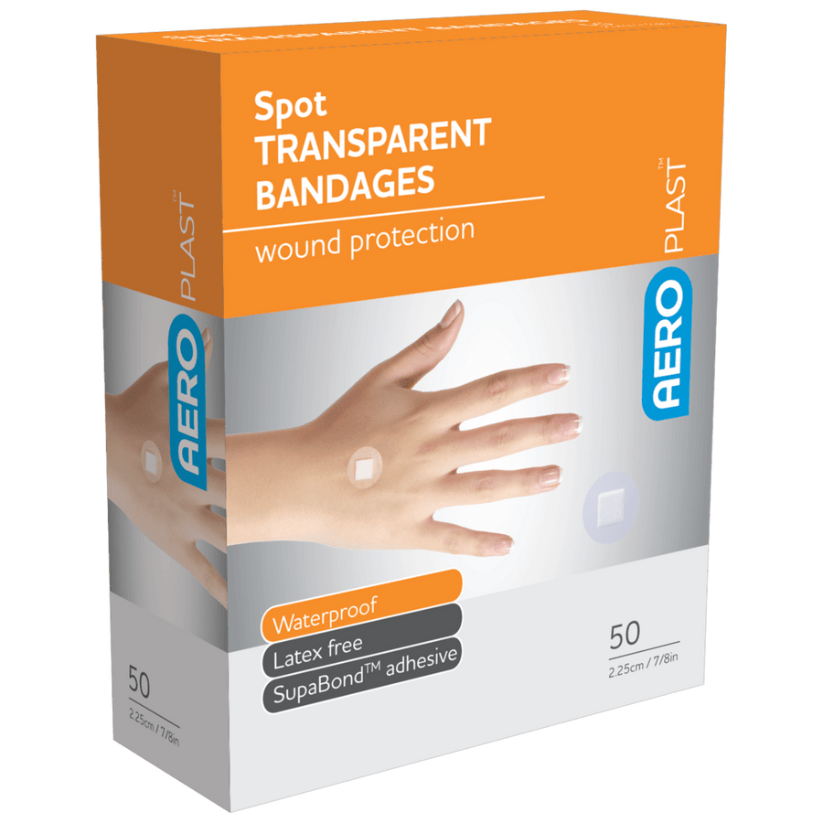 AEROPLAST Transparent Spot Dressings 2.25 x 2.25cm Box/50