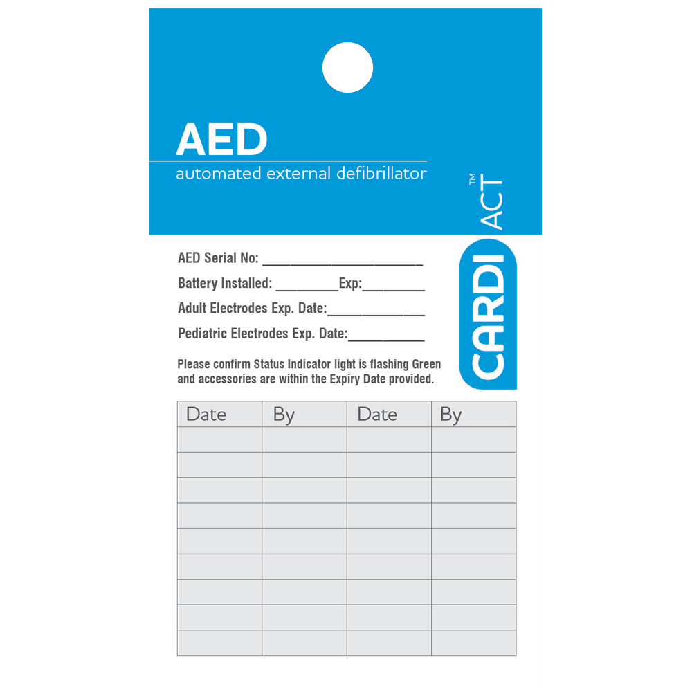 CARDIACT AED Test Tag