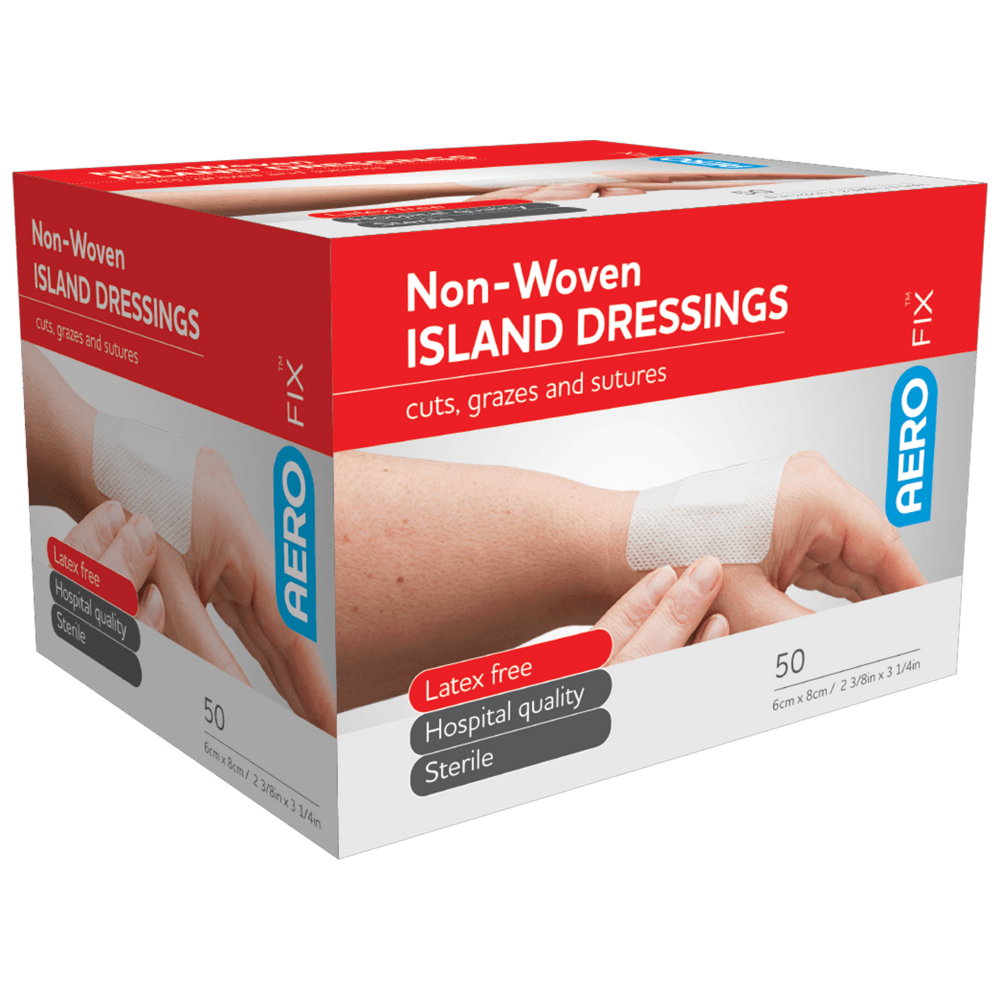 AEROFIX Non-Woven Island Dressing 6 x 8cm Box/50