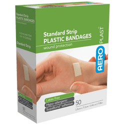 AEROPLAST Plastic Standard Strip 7.2 x 1.9cm Box/50