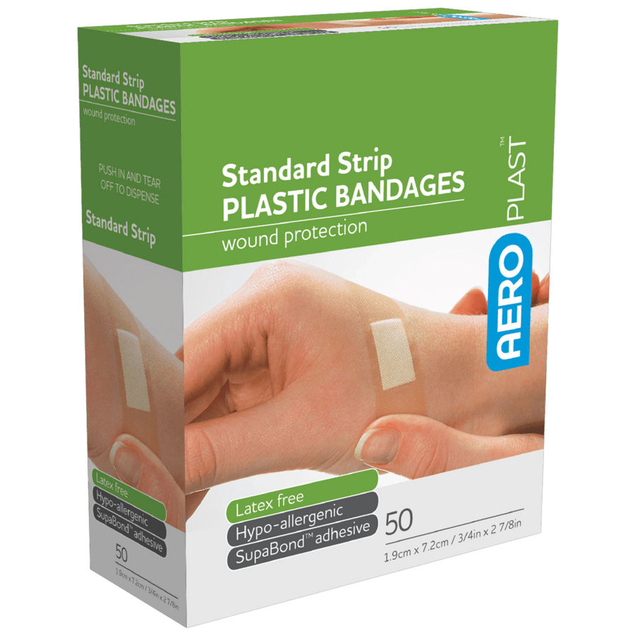 AEROPLAST Plastic Standard Strip 7.2 x 1.9cm Box/50