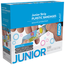 AEROPLAST Plastic Junior Strip 7.2 x 1.9cm Box/100