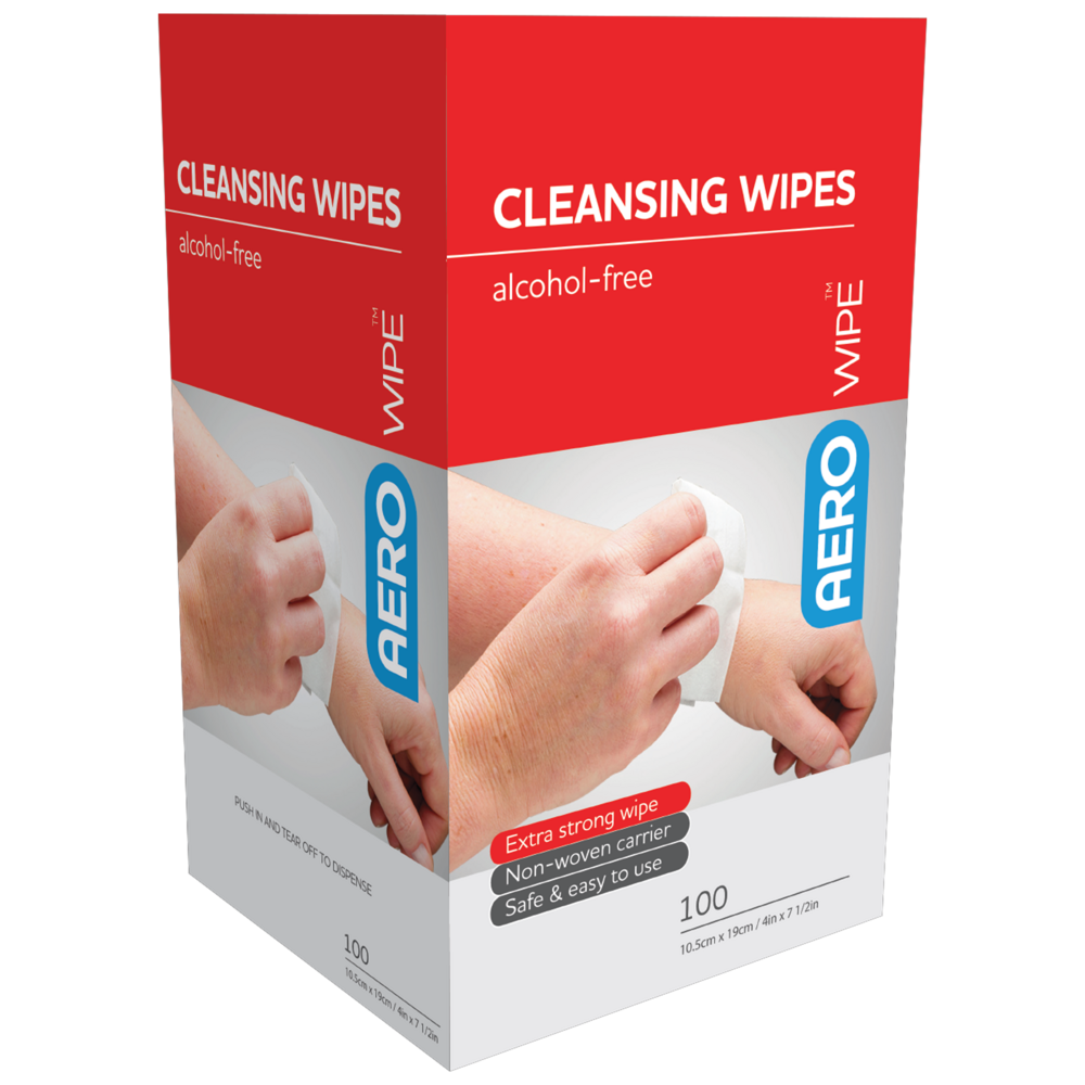 AEROWIPE Alcohol-Free Cleansing Wipes Box/100