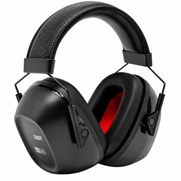 Howard Leight VeriShield VS130 Class 5 passive earmuffs with cushioned steel-wire headband and wide memory foam ear cups.