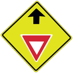 Give Way Ahead Sign - 600x600mm