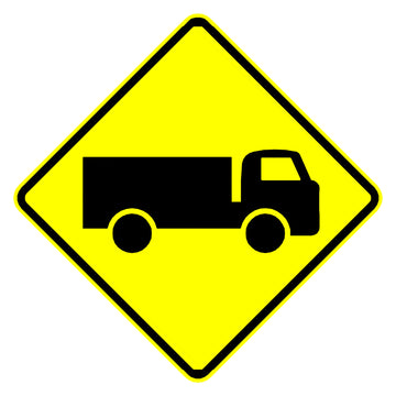 Features the universally recognized truck pictogram, ensuring the message is understood instantly by all road users without the need for text.