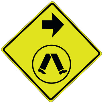 Pedestrians Crossing Ahead Right (Symbolic) Sign - 600x600mm