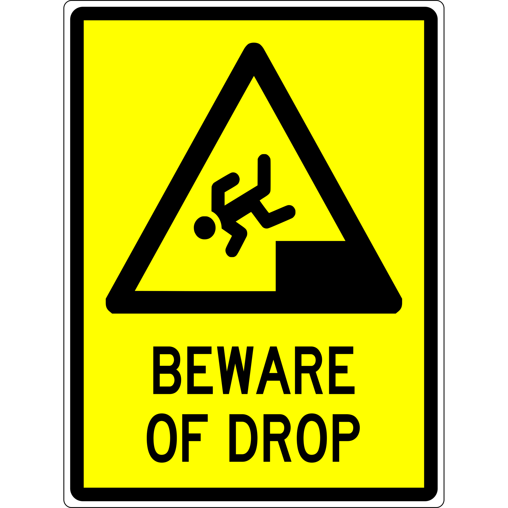 Warning Sign - Beware Of Drop 3.5 kg 300x450 material Aluminium ES-WSBOD-300X450