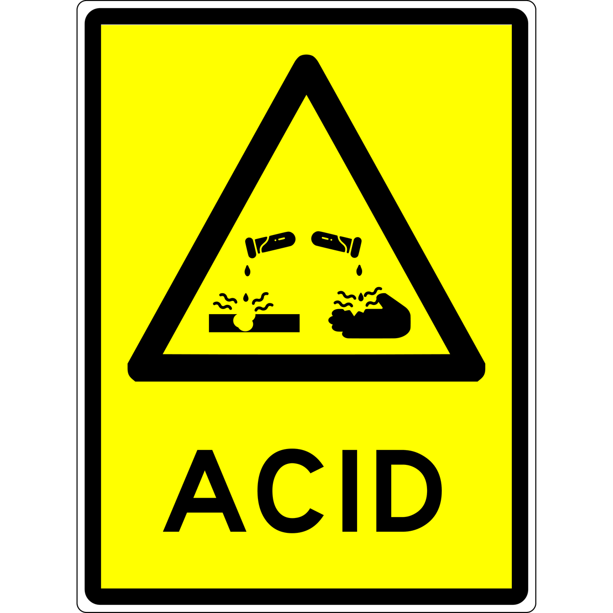 Warning Sign - Acid 3.5 kg 600x450 material Aluminium ES-WSA-600X450