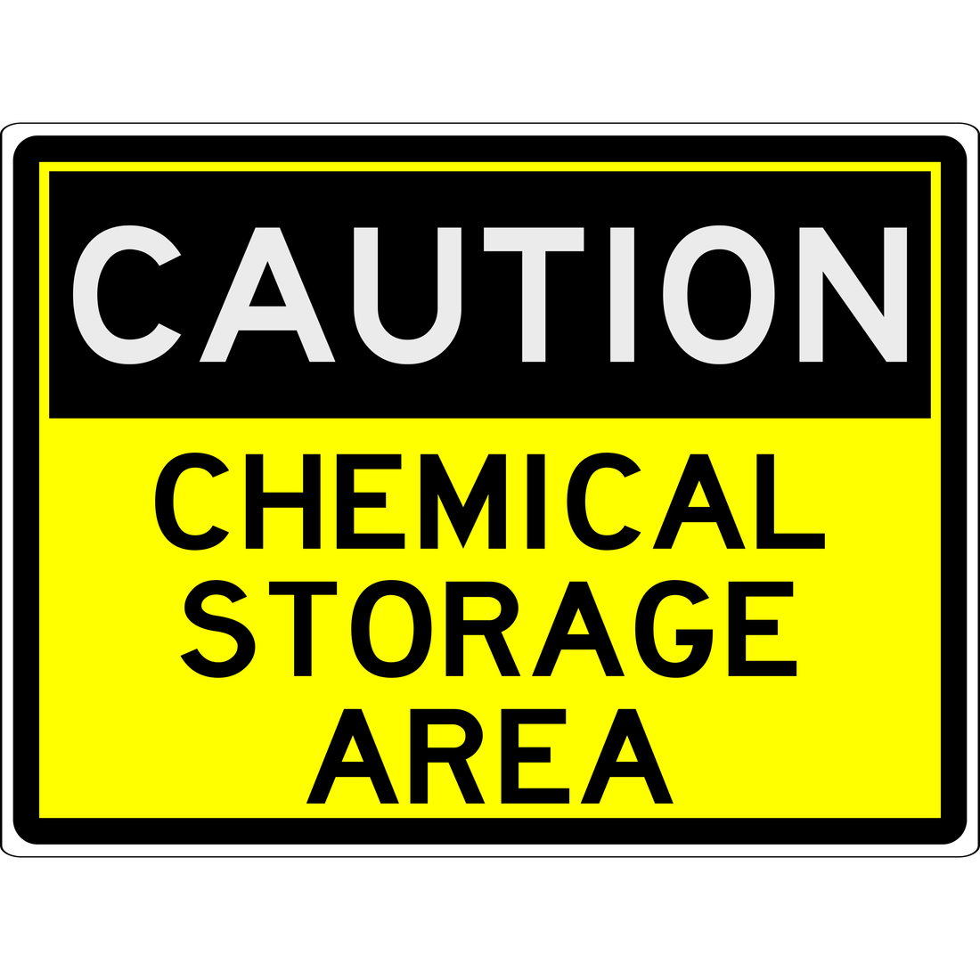 Warning Sign - Cution Chemical Storage Area 3.5 kg 300x450 material Poly ES-WSCCSA-P-300X450