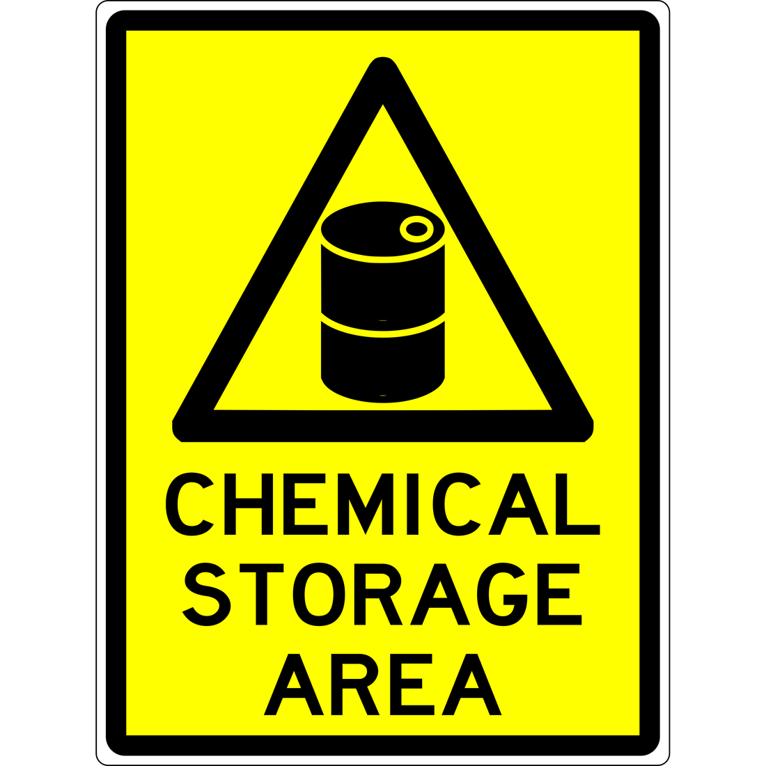 Warning Sign - Chemical Storage Area 3.5 kg 300x450 material Poly ES-WSCSA-P-600X450