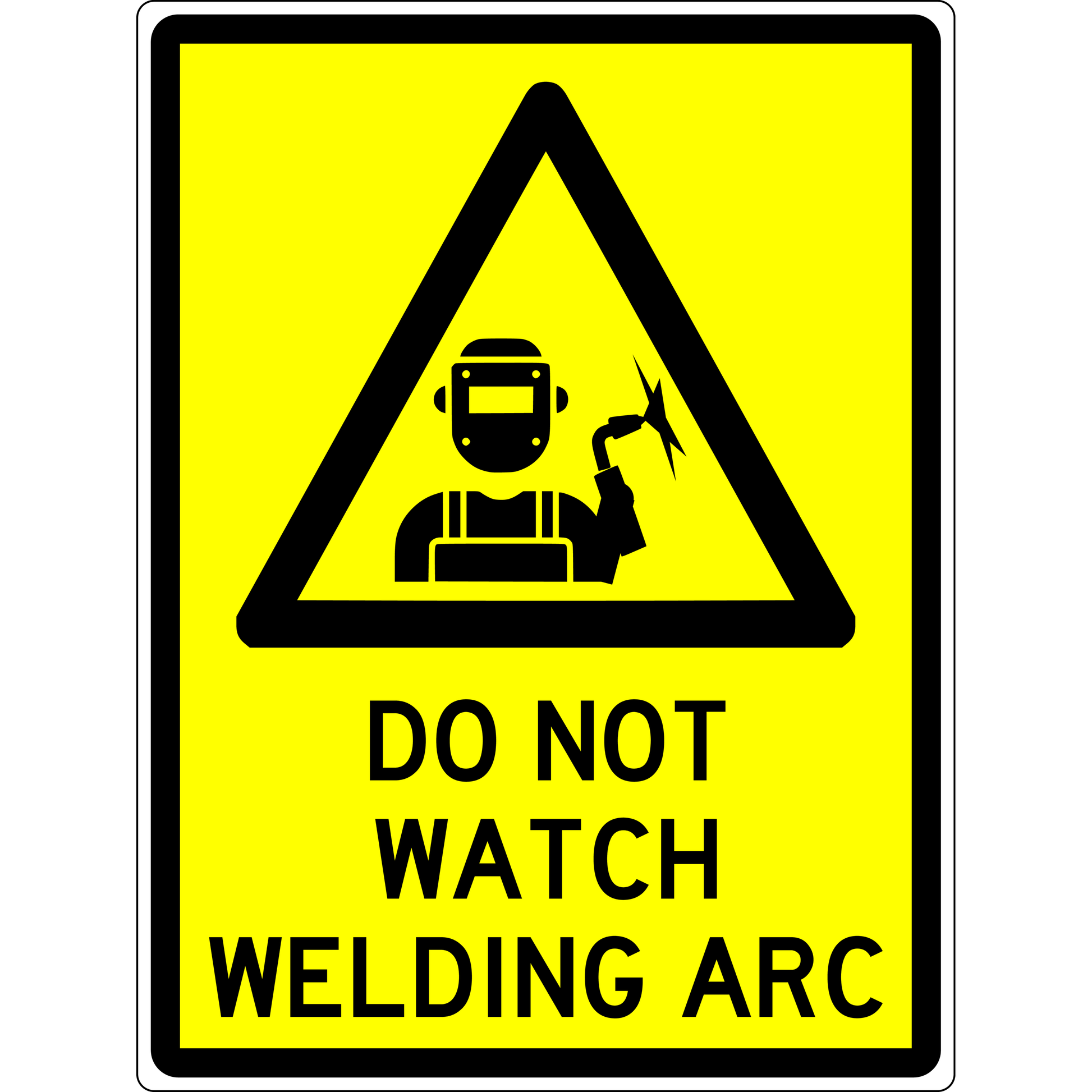 Warning Sign - Do Not Watch Welding Arc 3.5 kg 300x450 material Aluminium ES-WSDNWWA-300X450