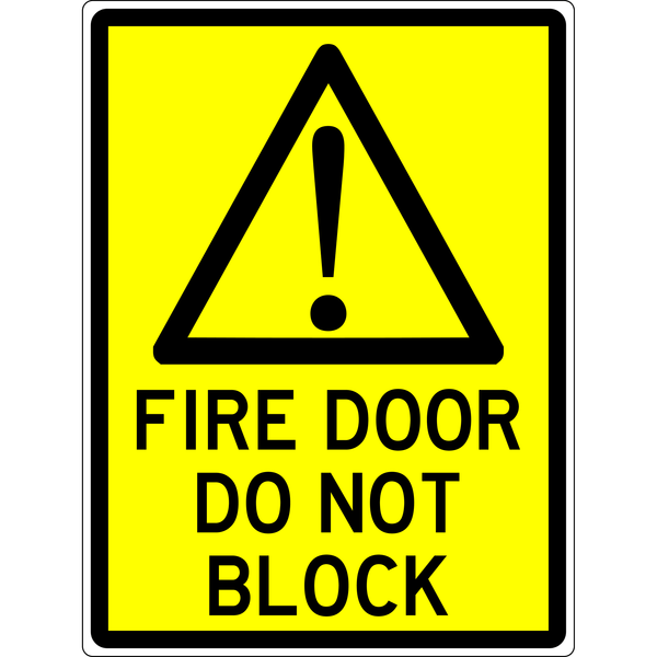Warning Sign - Fire Door Do Not Block 3.5 kg 300x450 material Aluminium ES-WSFDDNB-300X450