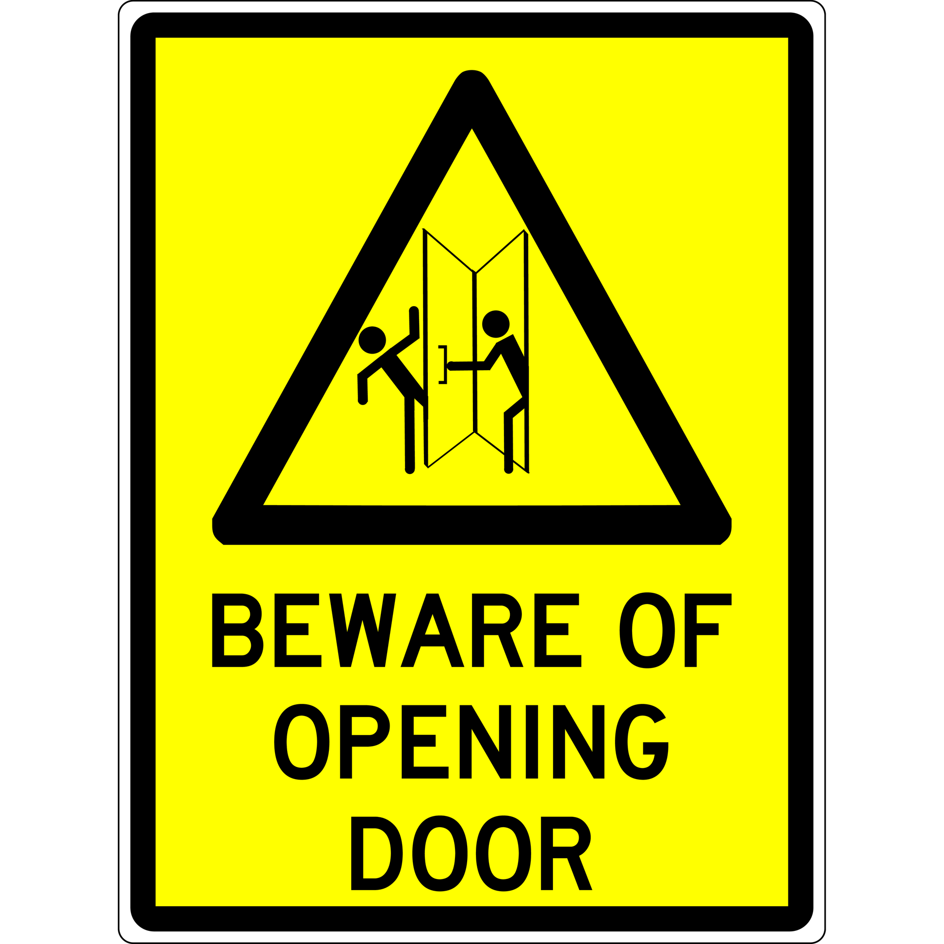 Warning Sign - Beware Of Opening Door 3.5 kg 300x450 material Aluminium ES-WSBOOD-300X450