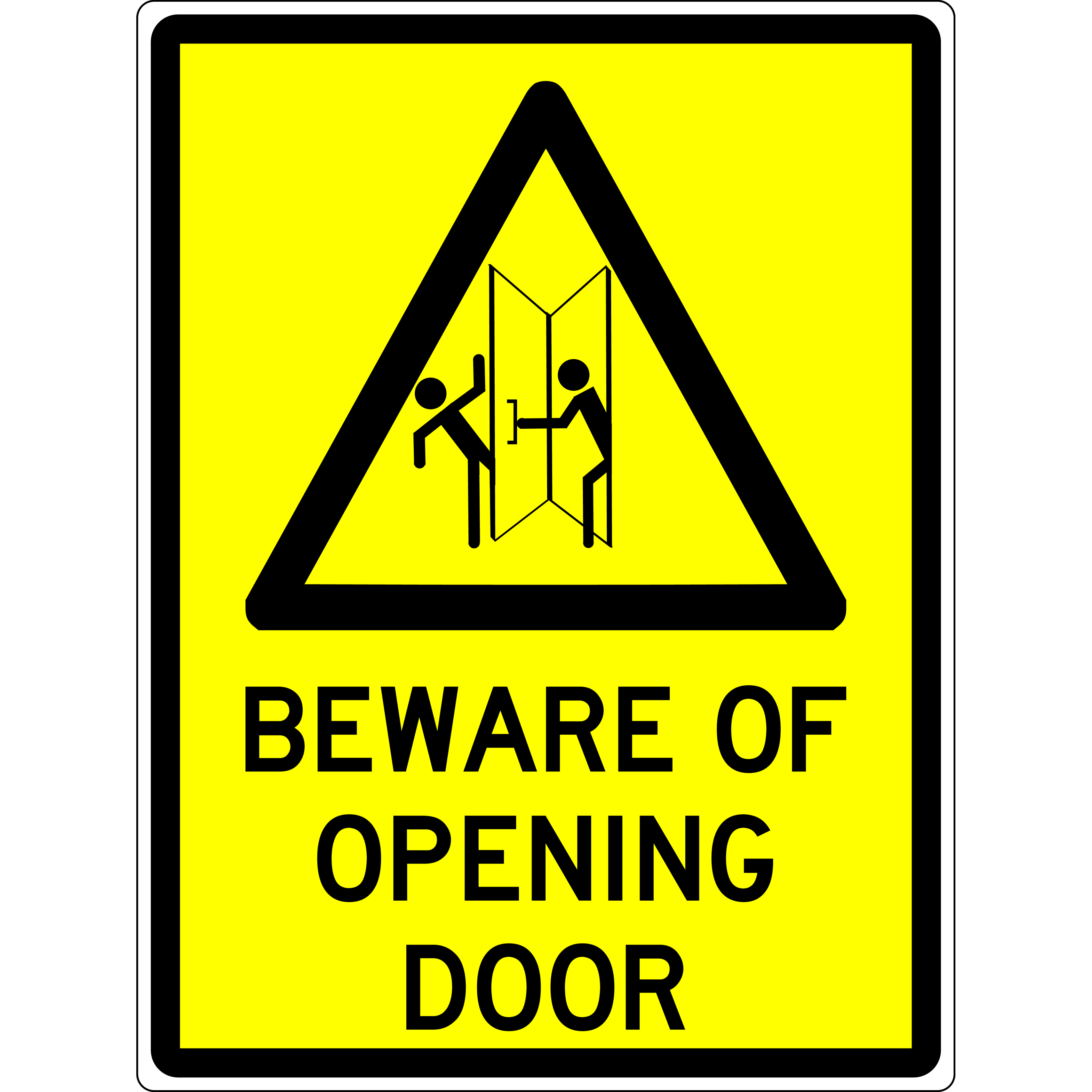 Warning Sign - Beware Of Opening Door – eSafety Supplies