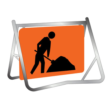 Swing Stand & Sign - Worker Symbol / Diggerman - 900x600mm