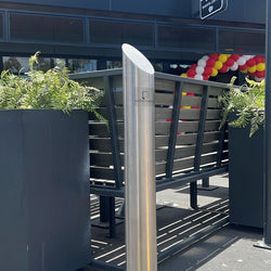 Inground Bevelled Top Bollard - 90mm - Stainless Steel