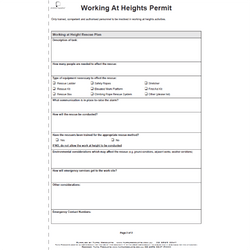 Working At Heights Permit Books
