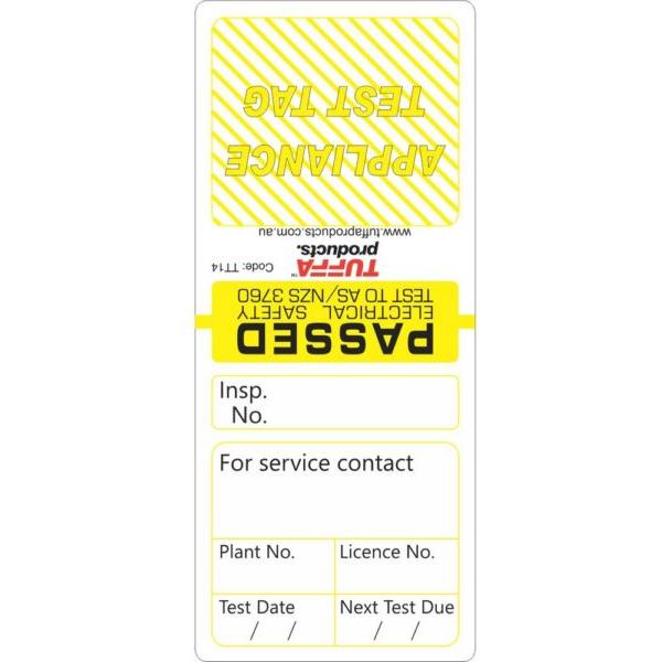 Test & Tag Red - 180mm x 32mm (Packs of 100) 0.525 kg Color Yellow TT14