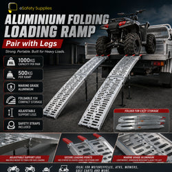 Aluminium Folding Loading Ramp - Pair with Legs