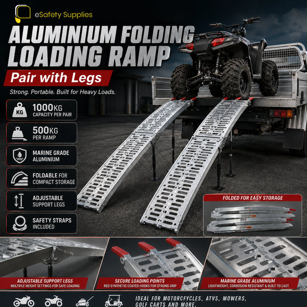Aluminium Folding Loading Ramp - Pair with Legs