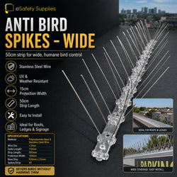 Anti Bird Stainless Steel Spikes – Wide | 50cm Strip