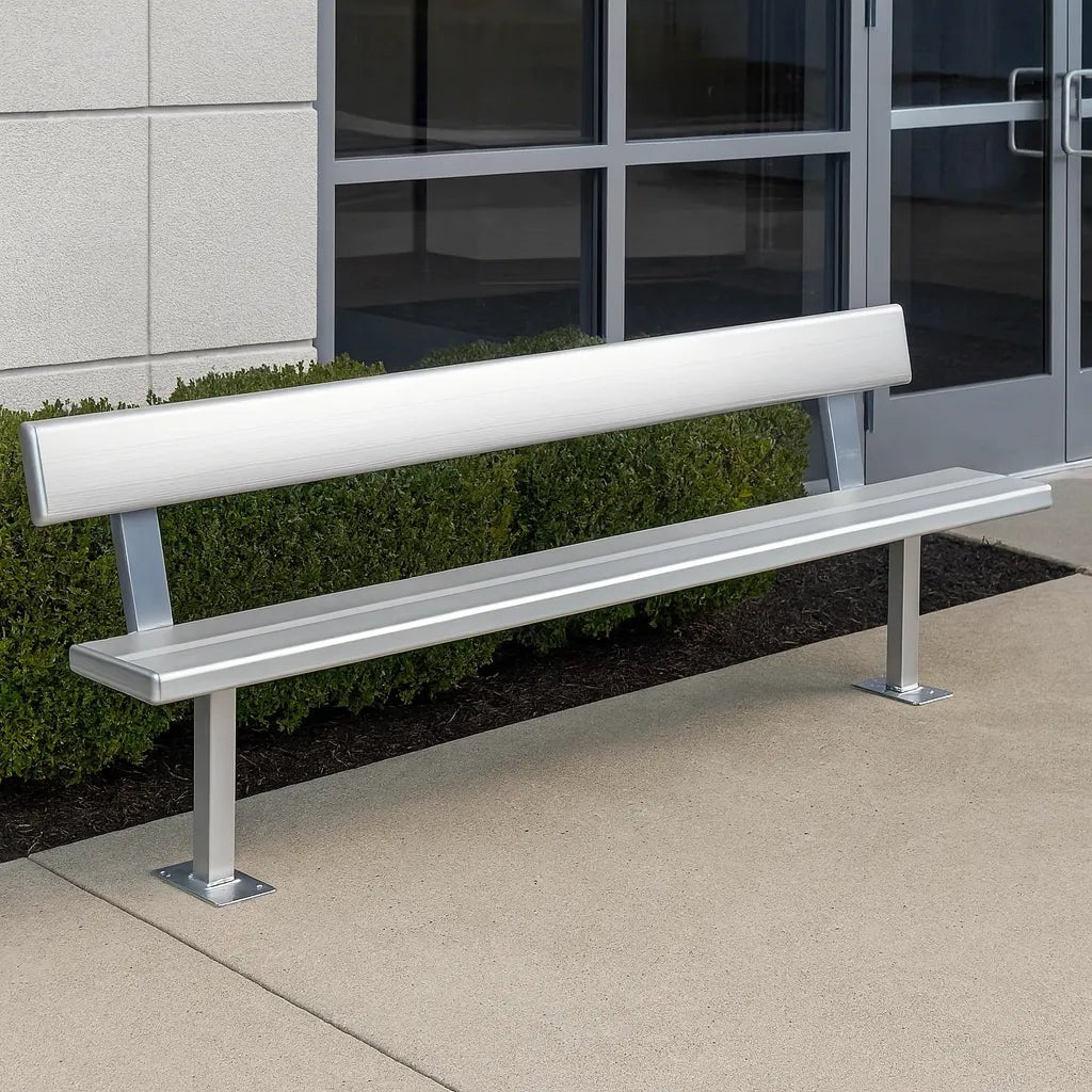 Aluminium Bench Seat With Backrest - Surface Mounted