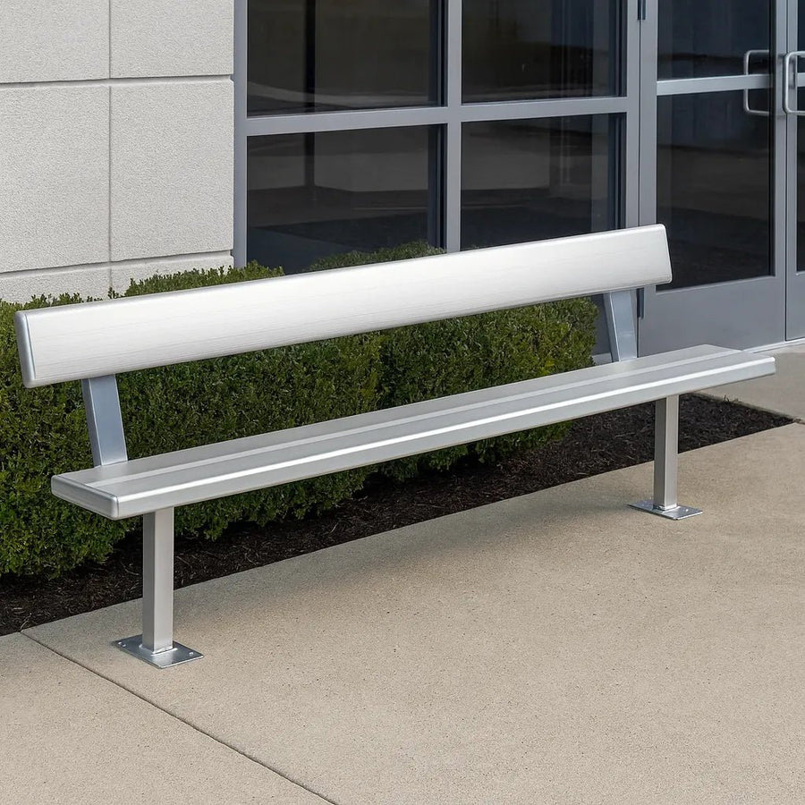 Aluminium Bench Seat With Backrest - Surface Mounted