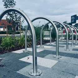 Bike Rack Hoop - Surface Mount - Stainless Steel