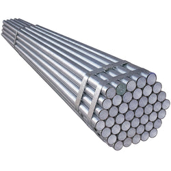 [Galvanised Sign Post Bundle of 37], showing a high-volume stack of hot-dip galvanised steel poles for road signage.