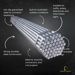 Close-up of the Hot-Dip Galvanised Pole Surface, highlighting the protective coating and uniform industrial finish.