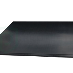 Scoring and cutting a 2.5mm black corflute sheet to size for custom surface protection during a construction renovation.