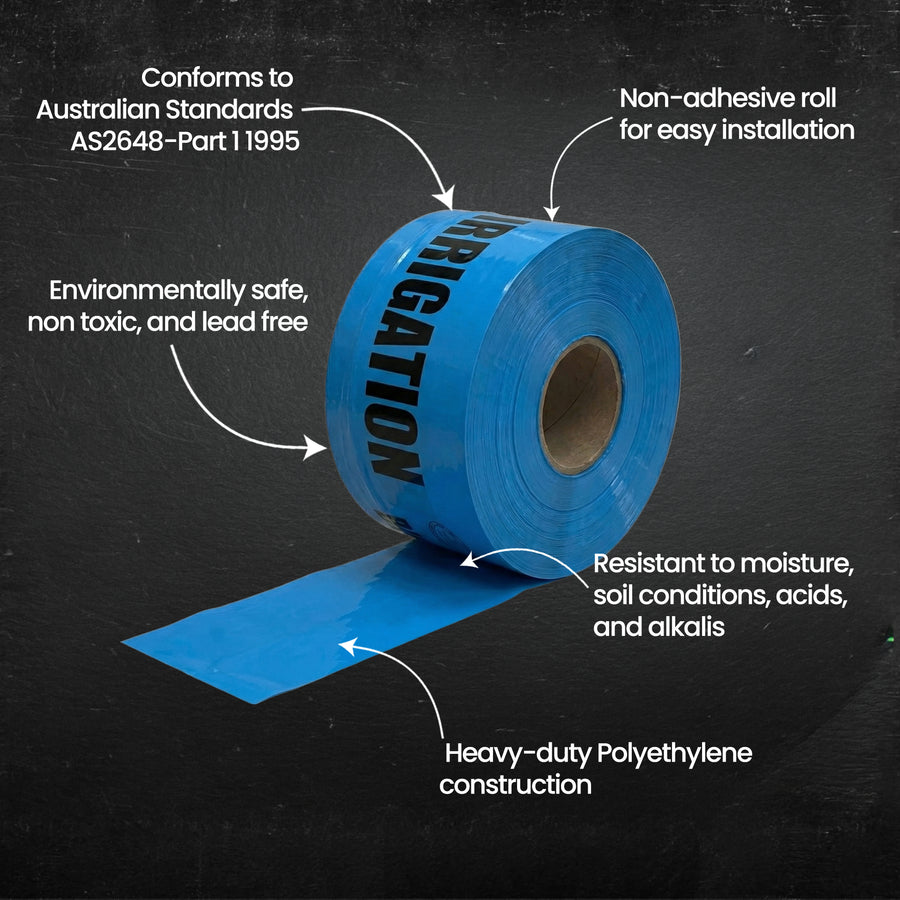 Detectable Mains Marker Tape - Irrigation | 100mm x 250m