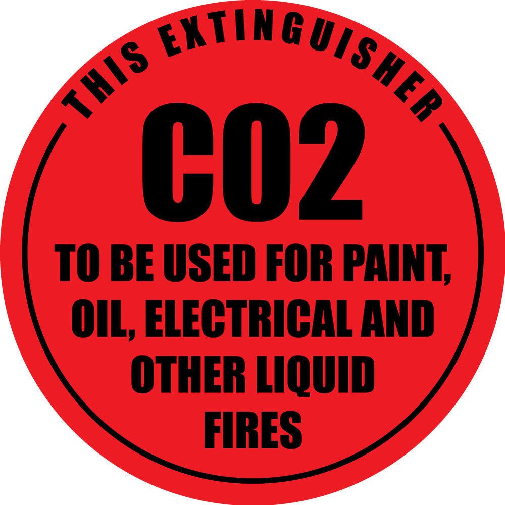 CO2 - Extinguisher Identification Sign - Plastic (193x193mm) 0.35 kg