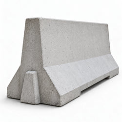 Heavy-duty 3m x 800mm precast concrete Jersey barrier with interlocking ends and drainage slots for traffic management.