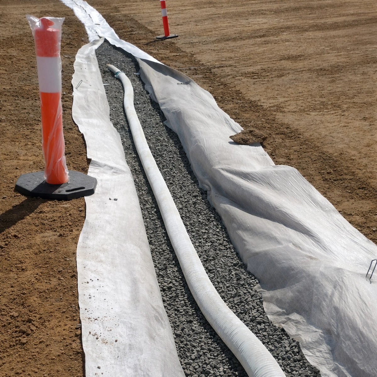 65mm x 50m Drainage Ag Pipe with Filter Sock