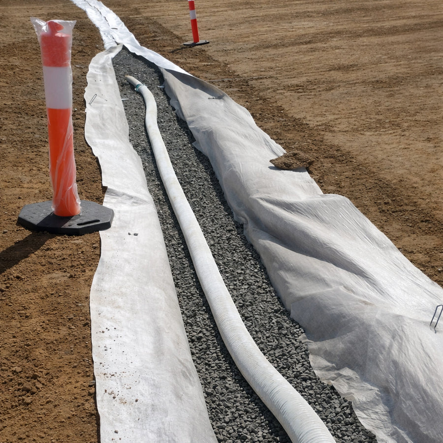 65mm x 50m Drainage Ag Pipe with Filter Sock