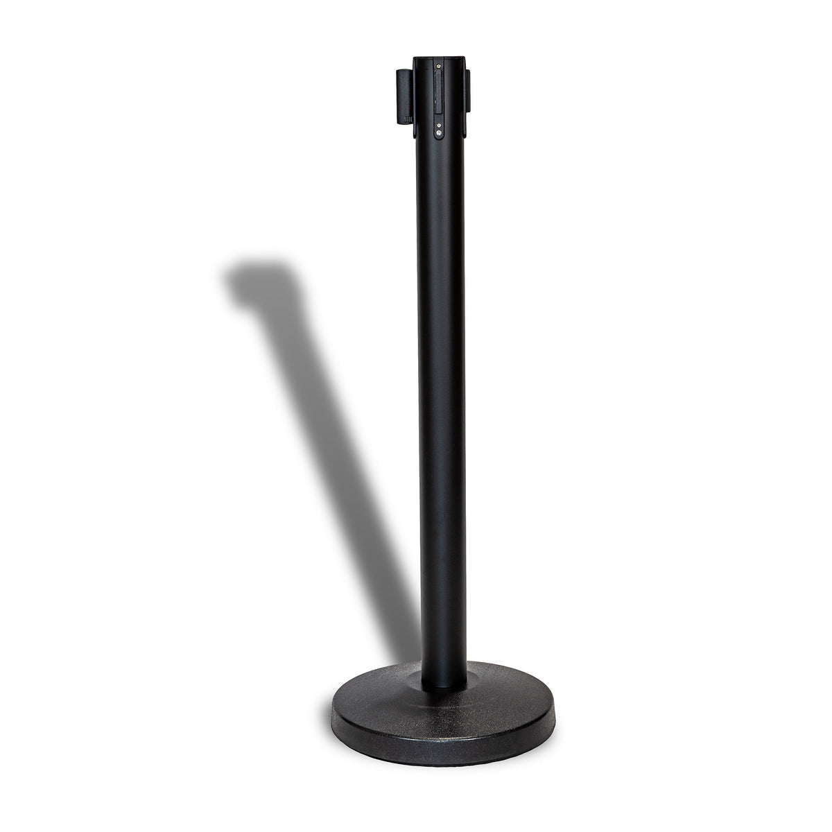 Retractable Belt Barrier Post - Black | Black Belt