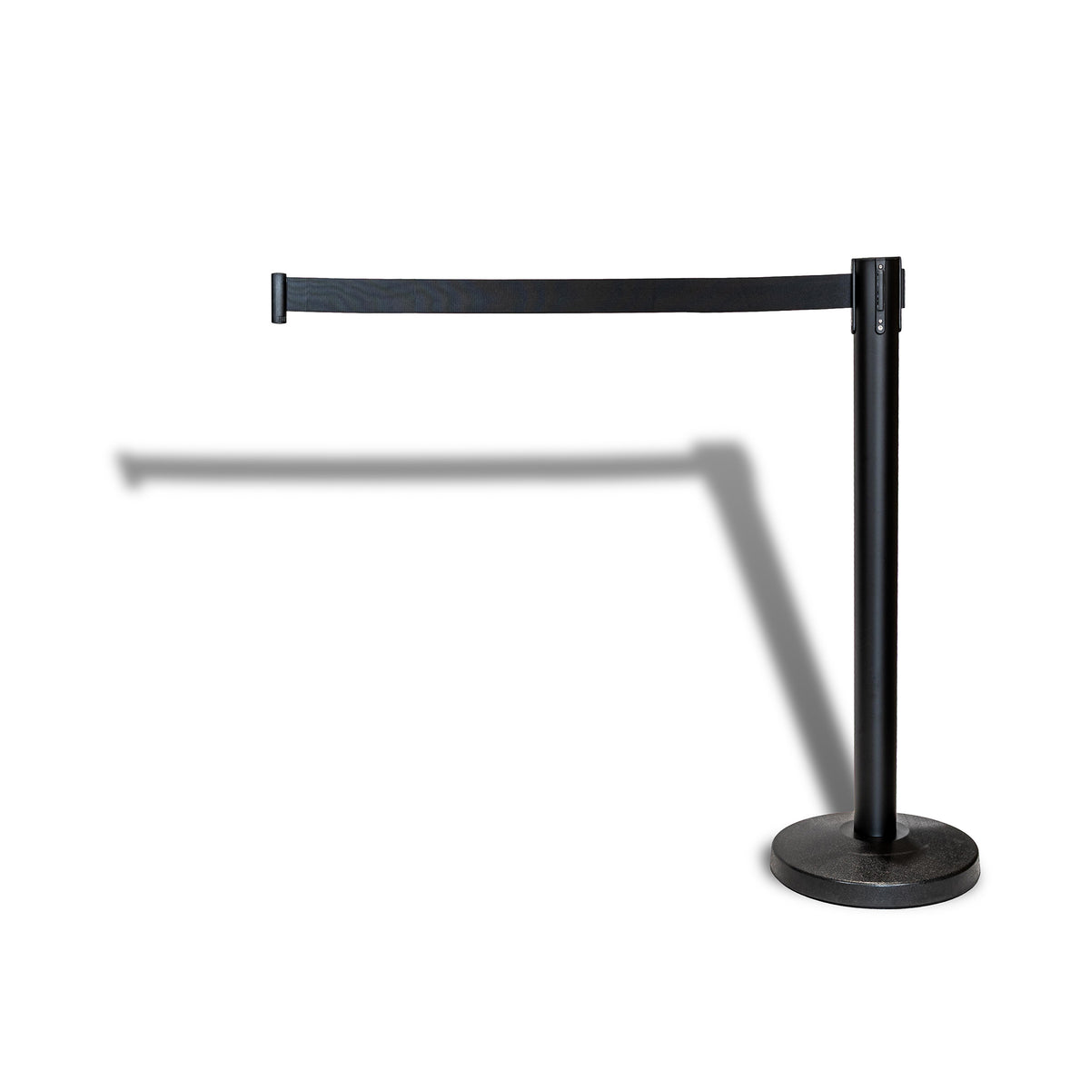 Retractable Belt Barrier Post - Black | Black Belt