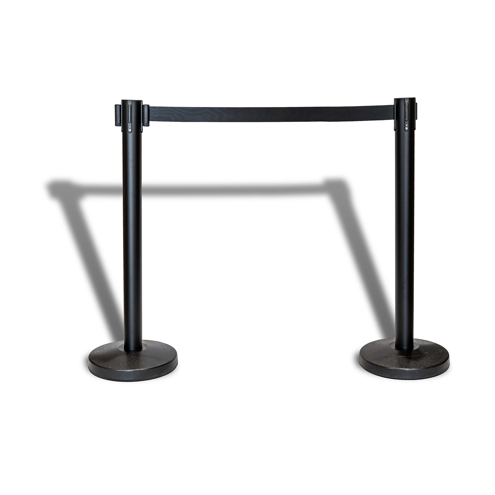 Retractable Belt Barrier Post - Black | Black Belt