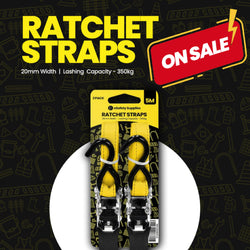 eSafety 25mm x 5m Ratchet Tie Down Straps - 2 Pack