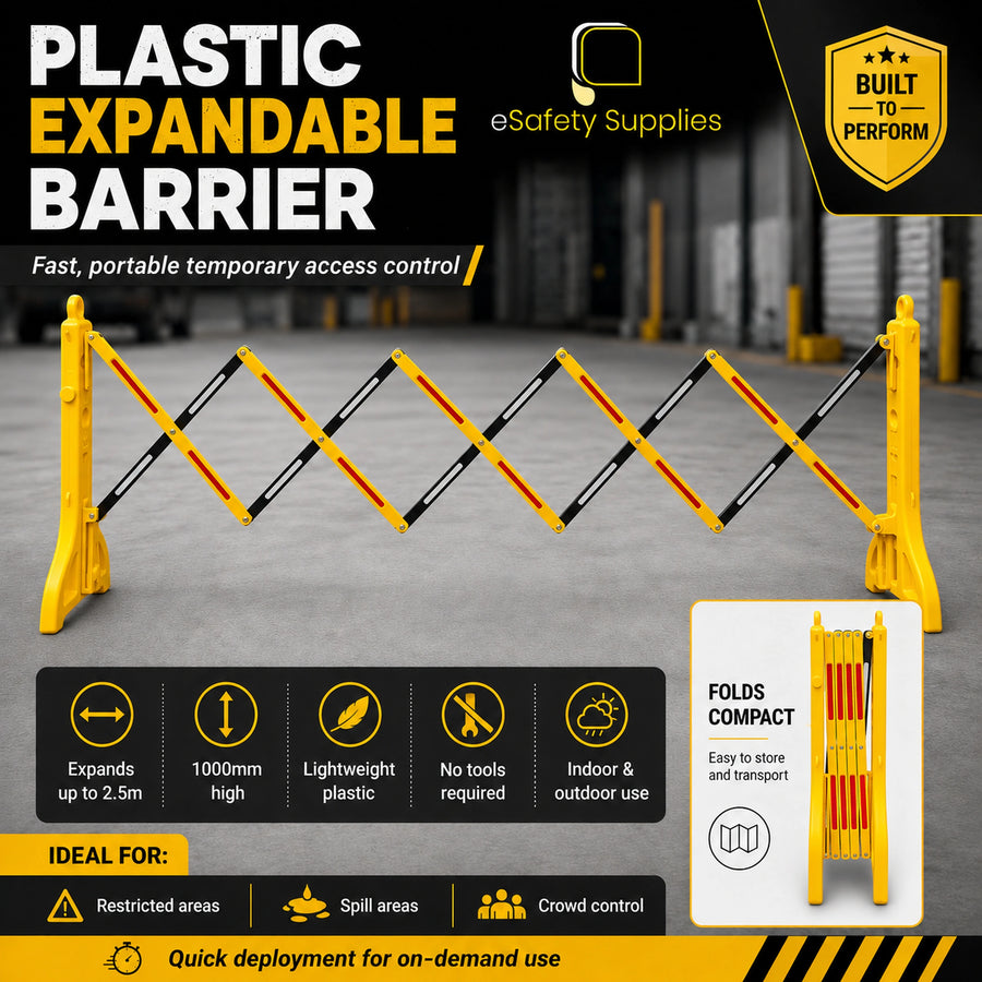 Expandable Plastic Safety Barrier – Extends to 2.5m