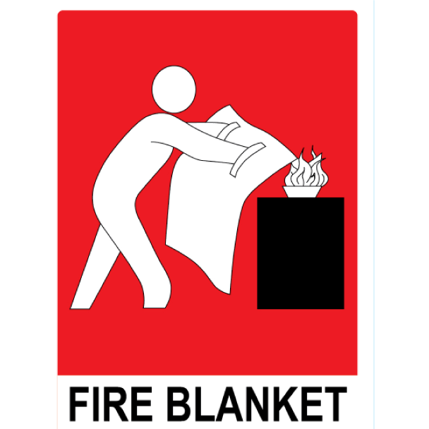 Fire Blanket Sign - Large 3.5 kg 600mm x 450mm Material Aluminium FBLLS-600X450