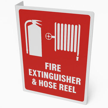 Fire Extinguisher & Hose Reel Angle Sign | Plastic