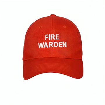 Fire Warden Cap Red - Embroidered White 0.35 kg