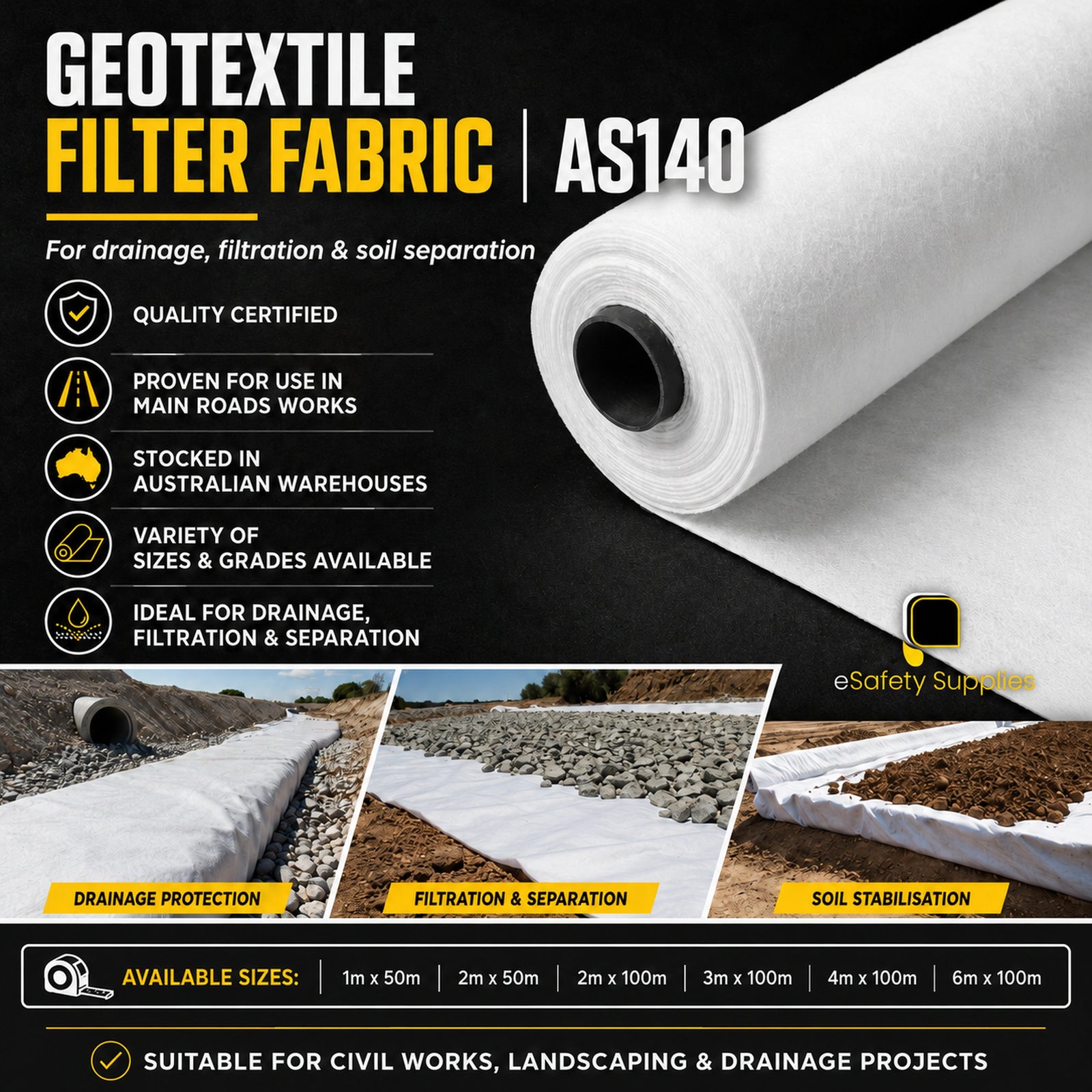 Geotextile Filter Fabric | AS140