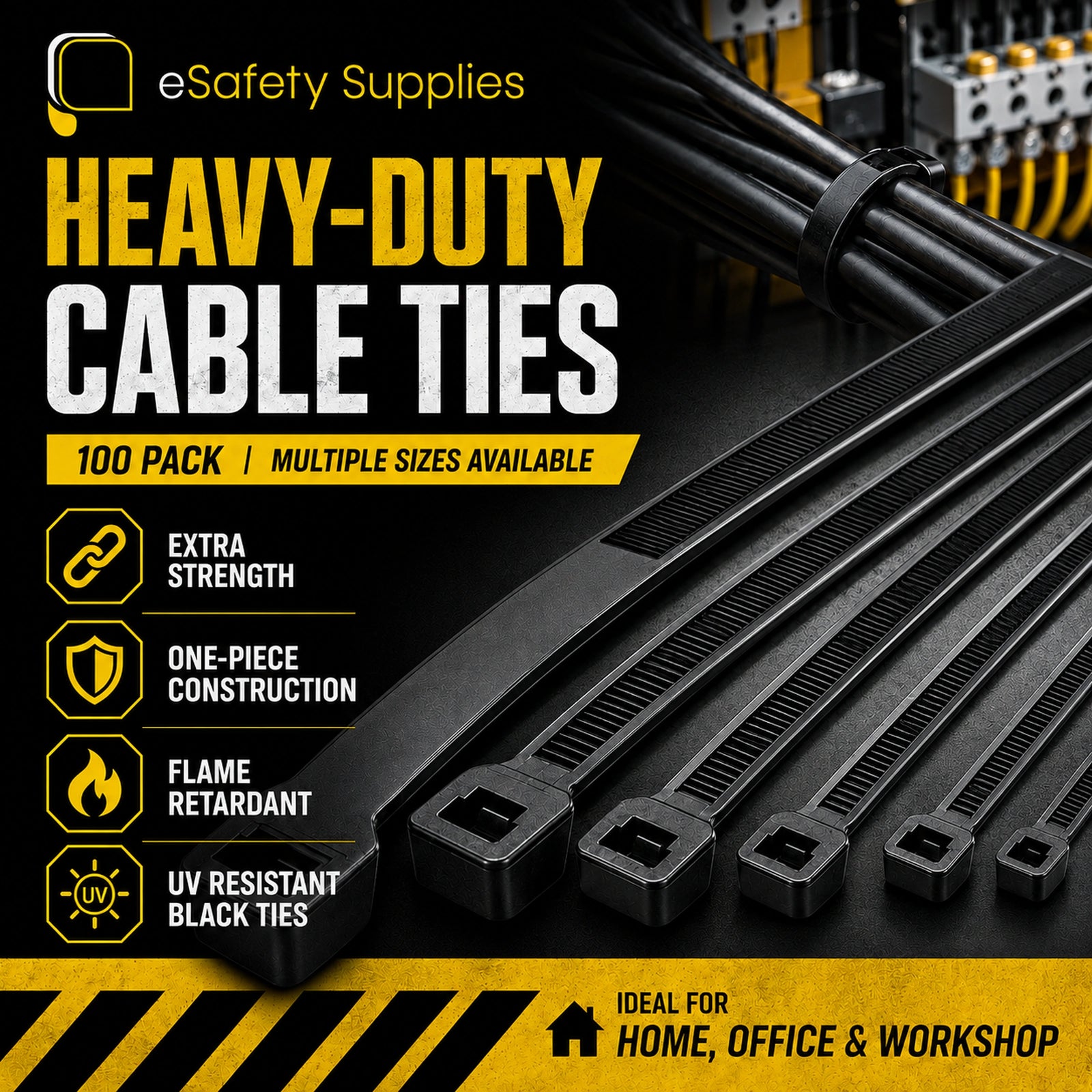 Cable Ties - 100 Pack - Multiple Sizes